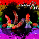 Consoladores de fantasía Volcano Pride en silicona arcoíris, hechos a mano por Love Smiths