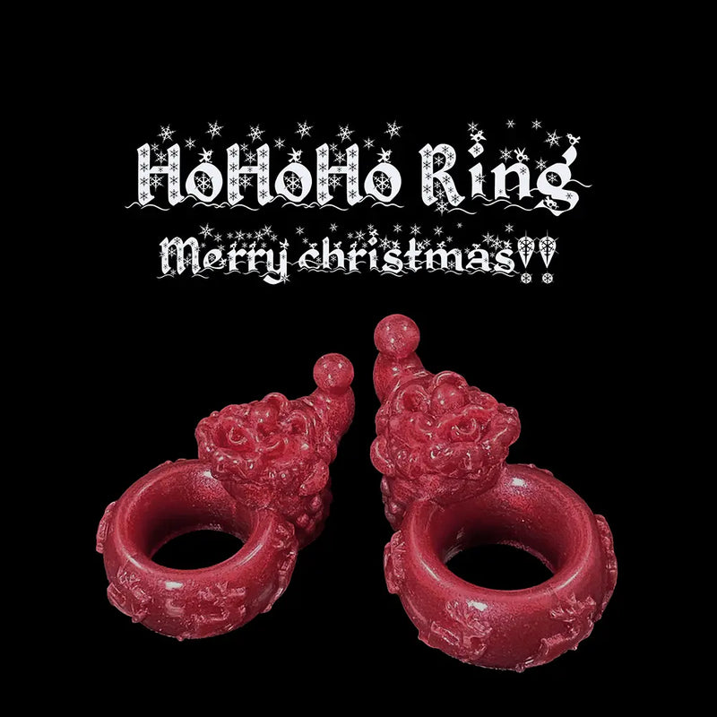 Fester HoHoHo-C-Ring aus Platinsilikon in Metallic Cerise von Love Smiths
