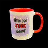 Biały ceramiczny kubek z czerwonym uchwytem i wzorem serca I Love You