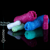 Assortiment handgemaakte Gnome-masturbators van silicone in fantasiekleuren op maat: roze, blauw, groen en wit