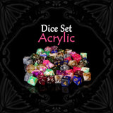 Set de dés en acrylique Prismatic Sparks pour les joueurs de Dungeons & Dragons et de RPG sur table