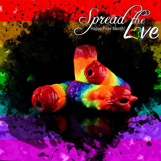 Layered-Pride-Regenbogen-Silikonmasturbatoren, handgefertigt von Love Smiths