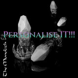 Custom Monolith fantasy crystal dildo by Love Smiths with “Personalise It” text showing customizable crystal toy with alien crown base.