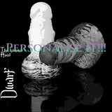 Customizable Dwarf dildo by Love Smiths with “Personalise It” text showing hammer-head design and dwarf beard base for custom fantasy toy creation.