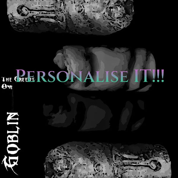 Personalised Goblin silicone masturbator colour preview showing the fantasy creature design, textured entrance and custom colour options