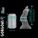 Gorgons Stheno’s Tailのサイズガイド。炭酸飲料缶と並べ、使用可能長16cm、直径5.5cmを表示。