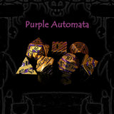 Purple Automata metalen fantasydobbelstenenset, geïnspireerd op eeuwenoude gnomenmachines