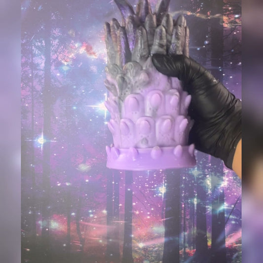 Grand Wyrm - Ready to Ship; Lavender base with a pale grey and purple metallic body and darker tentacle tips.