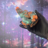 Qilin Beloved - Ready to Ship; Grey-green and orange marbling. Its glow in the dark is shown in the video. - product media 1