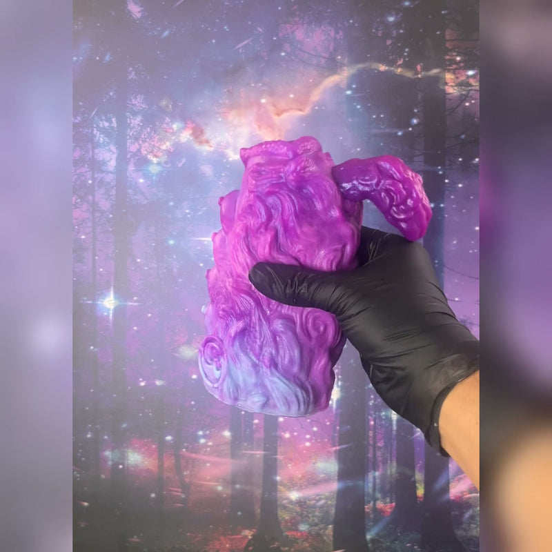 Werewolfess - Ready to Ship; Pink-purple upper section with a pale blue-lavender lower section. Its UV response is shown in the video.