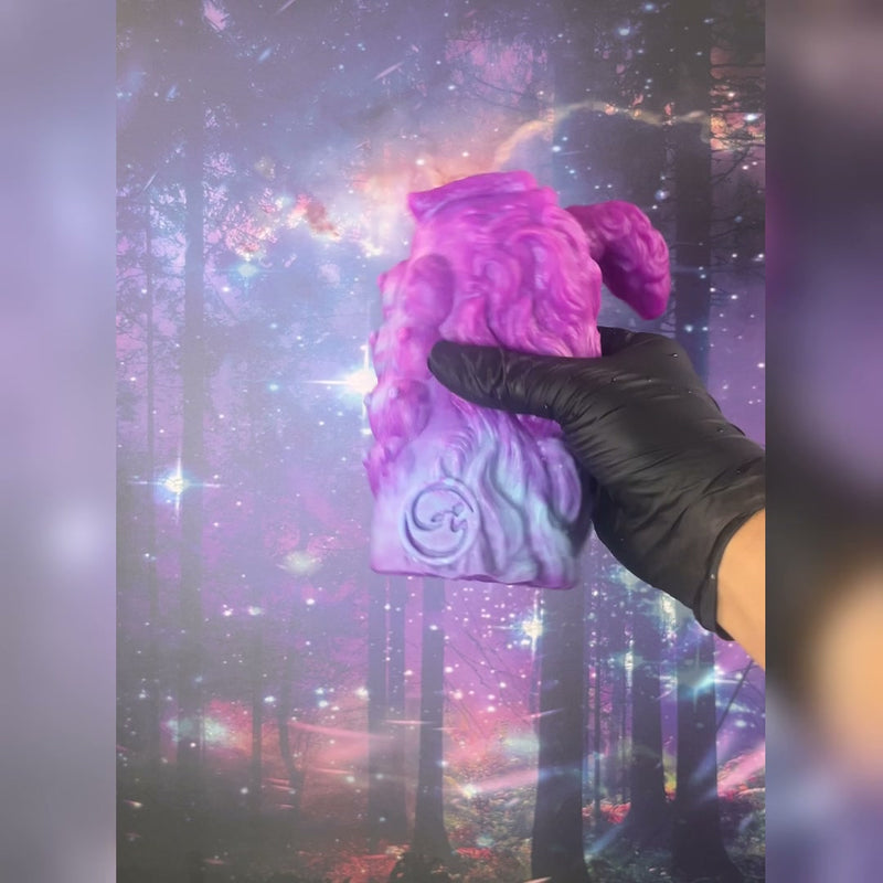 Werewolfess - Ready to Ship; Pink-purple upper section with a pale blue-lavender lower section. Its UV response is shown in the video.