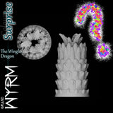 Grand-Wyrm-Fantasy-Silikonstroker in der Surprise-Farboption mit geheimnisvollem individuellem Guss und Struktur eines flügellosen Drachens