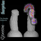 Dildo fantasy Gnome en silicone, option de couleur Surprise avec coulée mystère personnalisée pour un design unique de sextoy champignon
